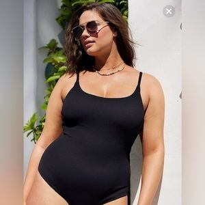 Aerie Black Tie Back One Piece Swimsuit - Good condition Size XL Long